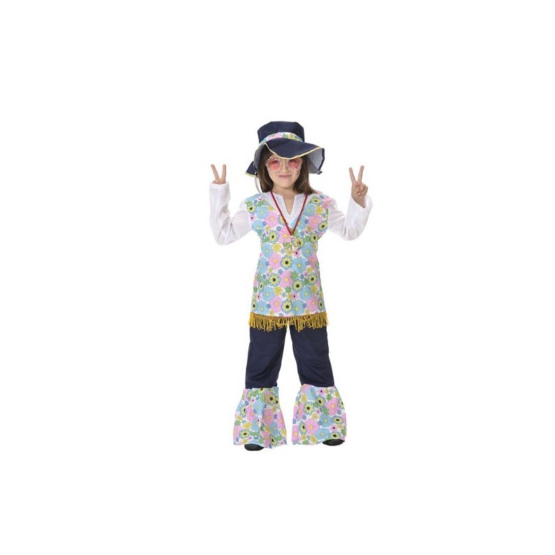 Disfraz de Hippie Flowers Niña Infantil